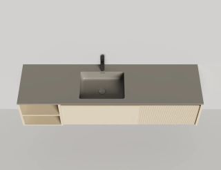 Подвесная тумба Salini Domino 27D118ONA 180см эмаль с открытой полкой Onda Plus